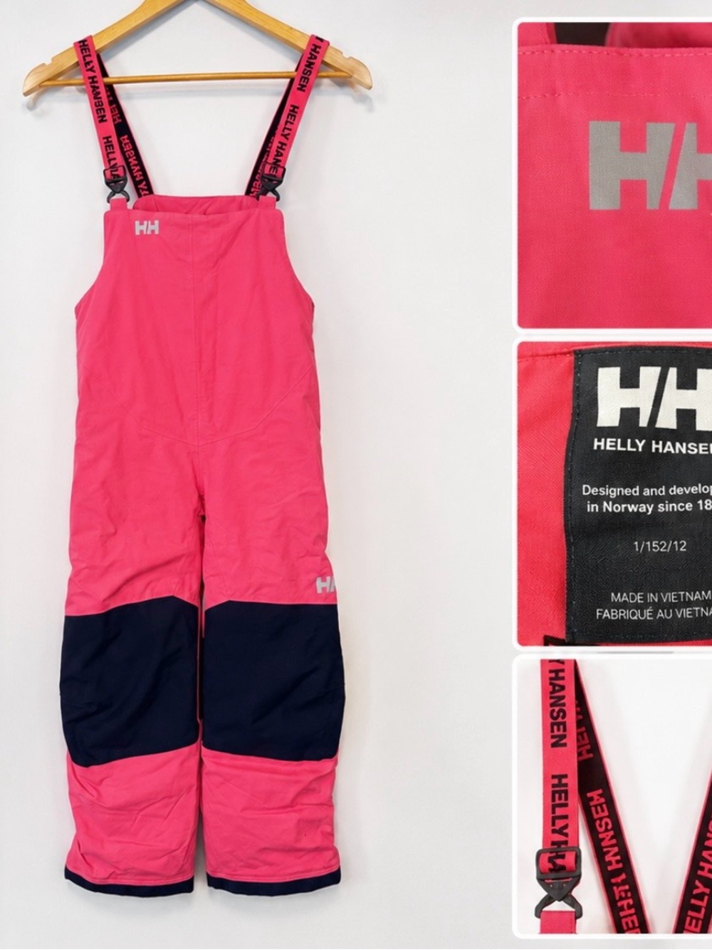 Helly Hansen salmon colored junior  Insulated Snow Overalls